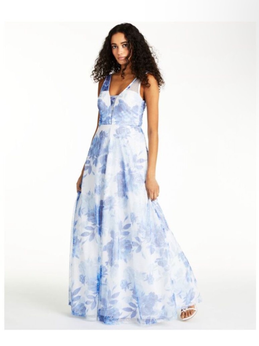 TRIXXI Floral Floor Length Dress